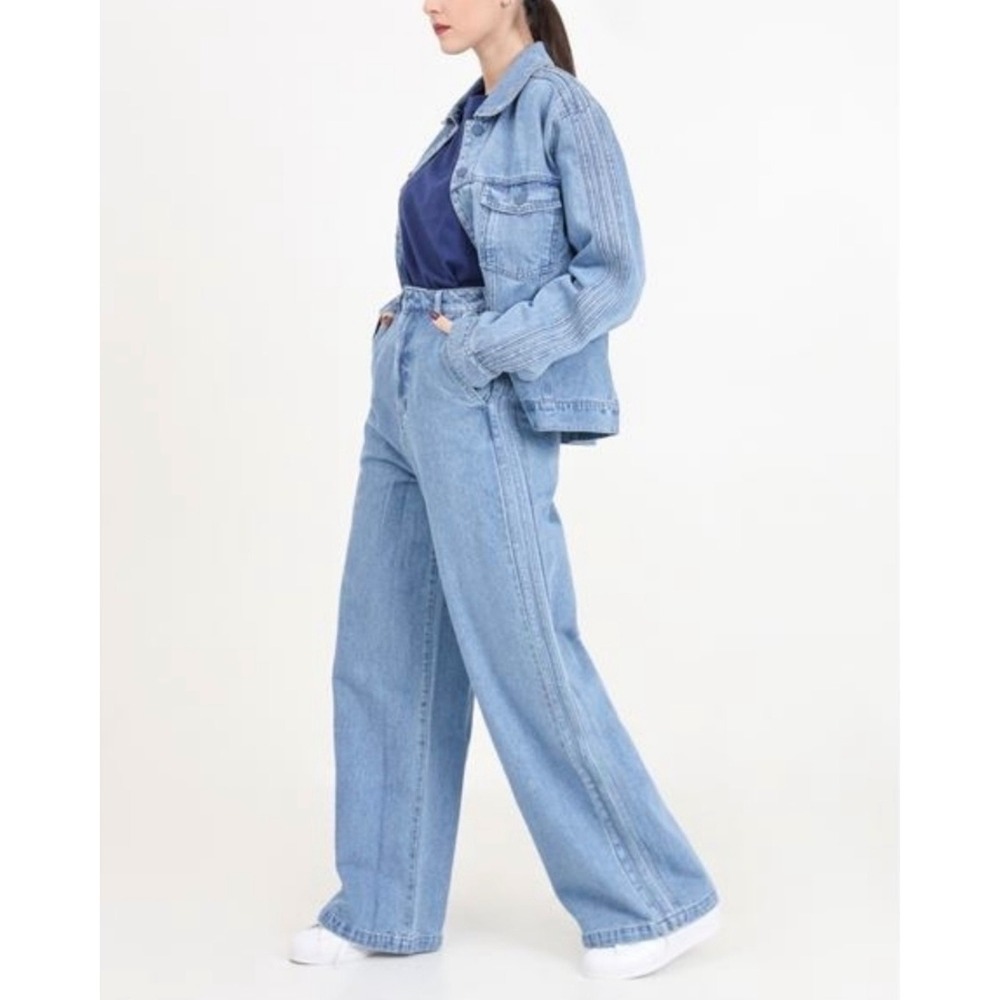 Women's Adidas Kseniaschnaider wide leg jeans size 28